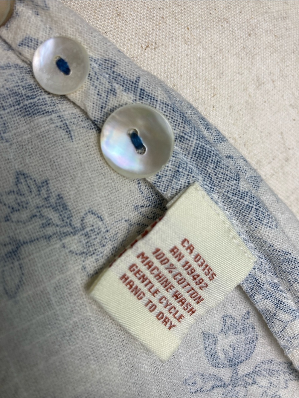April Cornell Cream Maxi Dress with Blue Floral Print - Picture 12 of 14